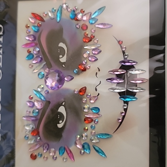 Face Gems 3D Crystal Colorful Acrylic Rhinestone Sticker Reuseable Decorations 7 - Picture 3 of 4